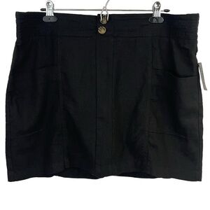 Reitmans Linen Blend Skort Womens Sz 16 XL Black Skirt Shorts Summer Casual NWT